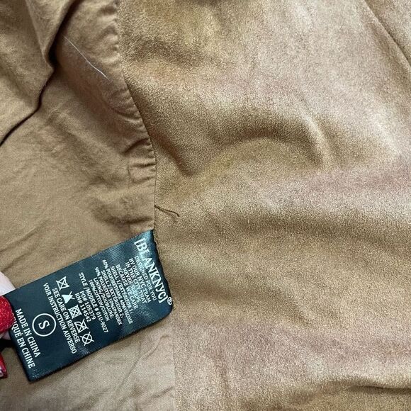 Blank NYC Women’s Brown Faux Suede Long Sleeve Moto Jacket Size Small - Picture 5 of 8